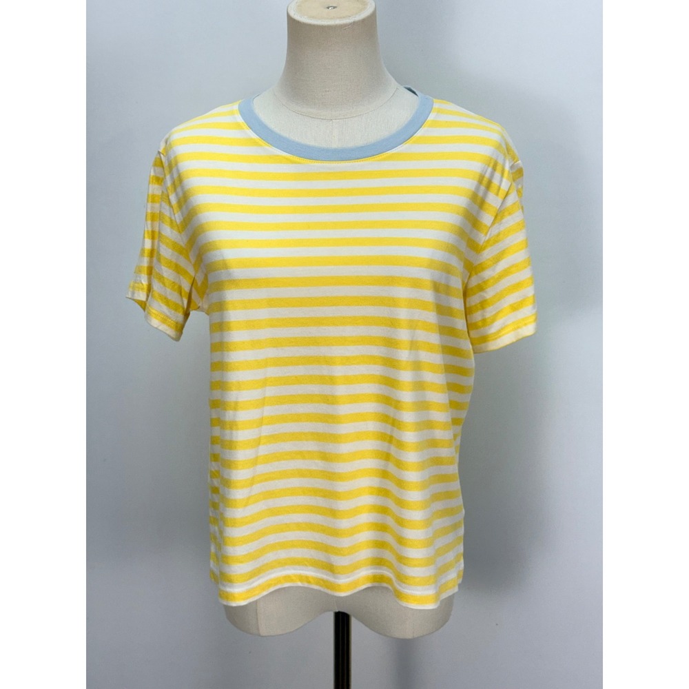 Free Assembly Striped T-Shirt Bundle Yellow Ringer Tee & Green V-Neck Terry Top - Picture 11 of 16